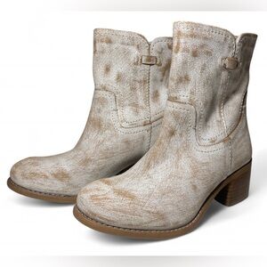 DIBA True distressed white vintage western booties